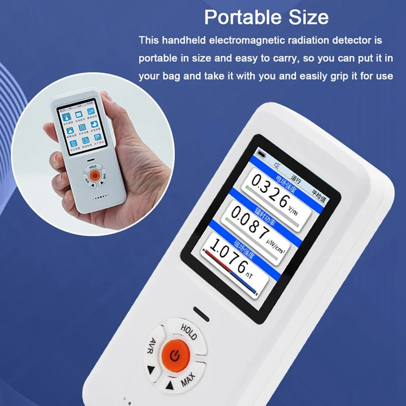 Handheld Portable Electromagnetic Radiation Detector Digital TFT 2.0 Color Display Multifunctional Radioactive Detector