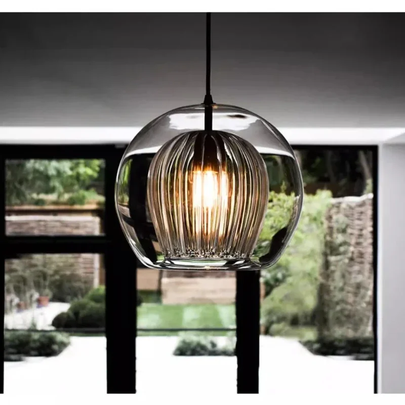 Modern Creative Glass Pendant Lights Modern Suspension Restaurant Chandelier for Living Dining Room Kitchen Bedside Hanging Lamp