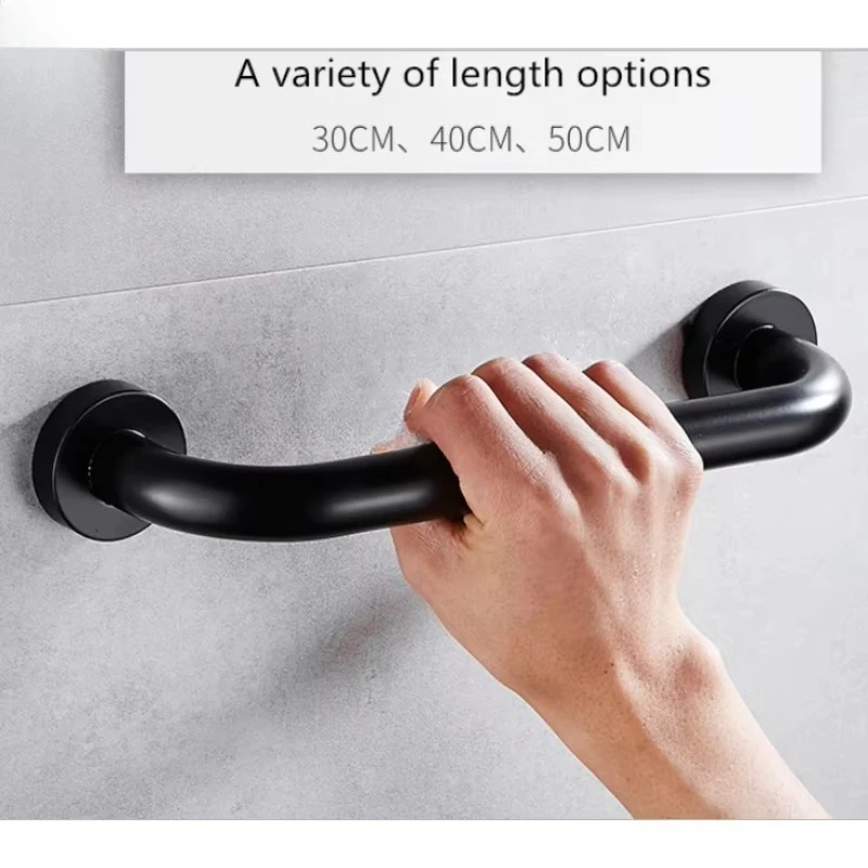 Space Aluminum Black Bathroom Grab Bar,Bathtub Handrail Shower Handgrip Safety Handle,for Elderly Helping