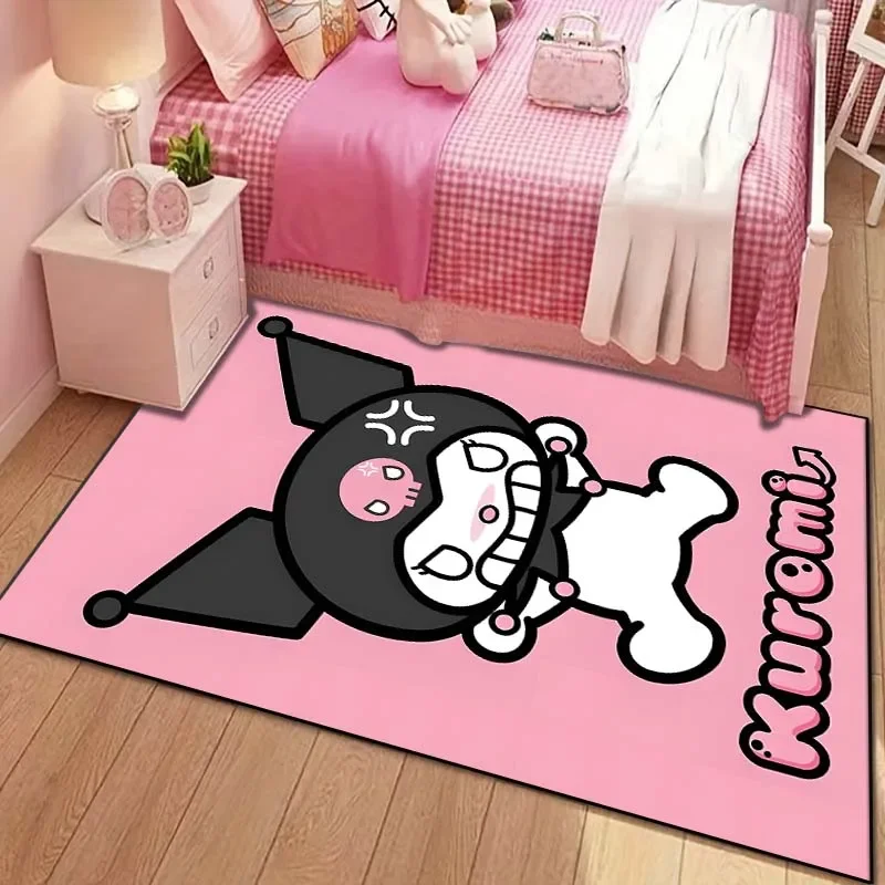 Giapponese Sanrio Kuromi Cartoon Pattern soggiorno camera da letto tappeto comodino tappetino Area tappeto camera dei bambini ragazze Room Decor Mat