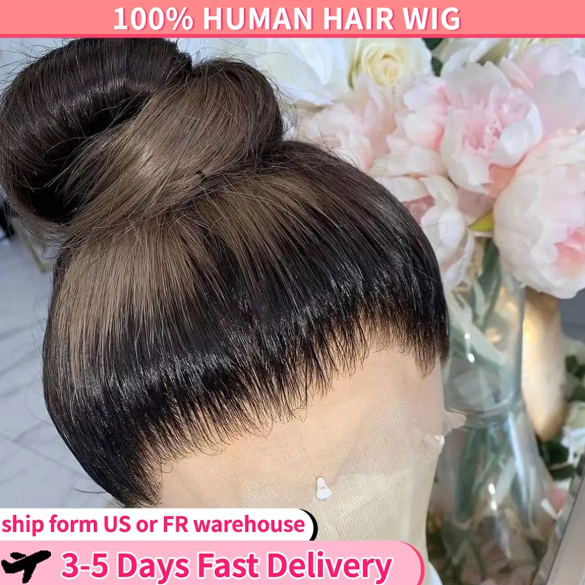 

360 Full Lace Frontal Wig 250 Density Brazilian Bone HD Transparent Lace Straight Human Hair Wigs For Black Women Pre Plucked