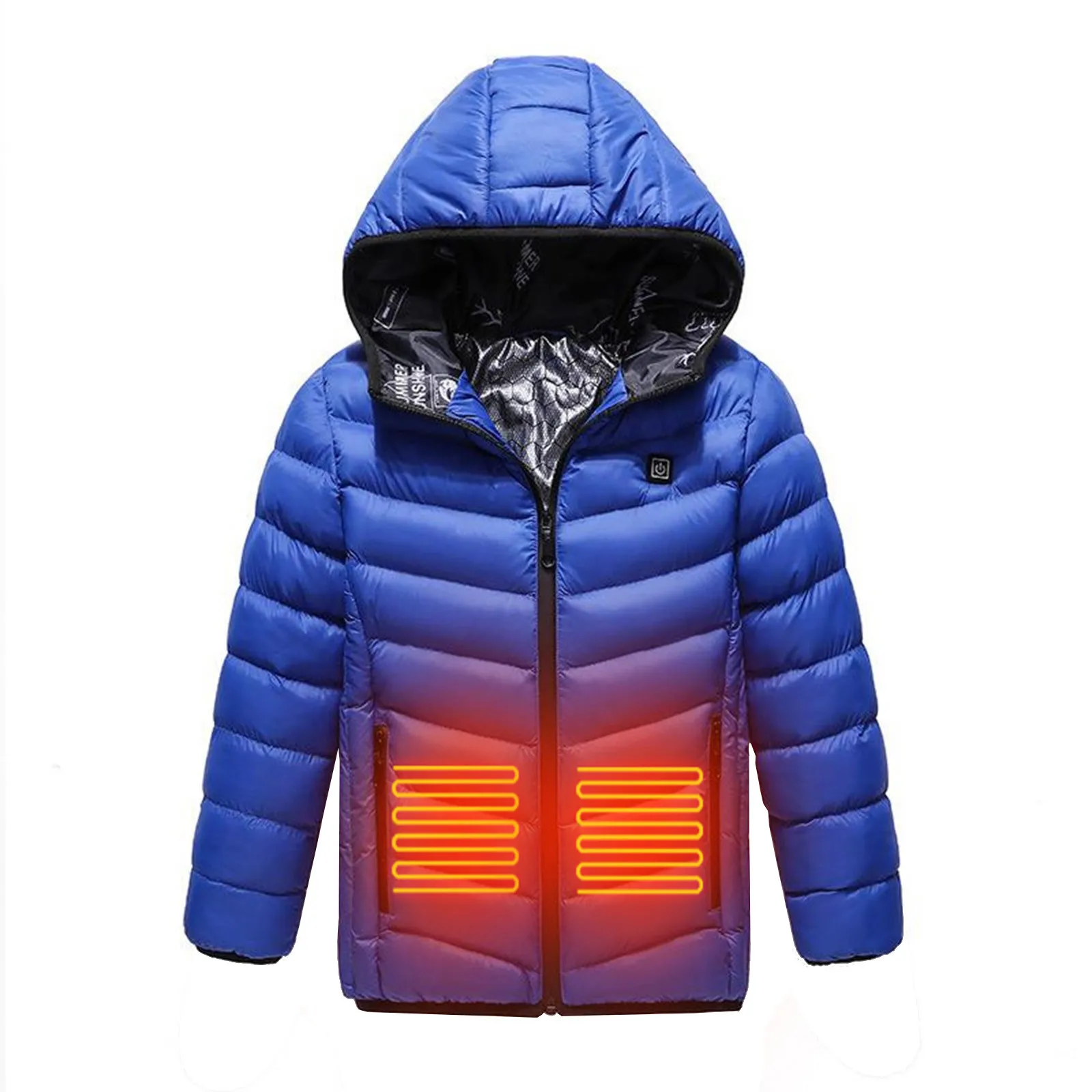 Winter Hooded Jacket For Children USB Charging Jacket Winter Heated Coat Electric Thermal Clothing Kid Washable Hiking Jacket