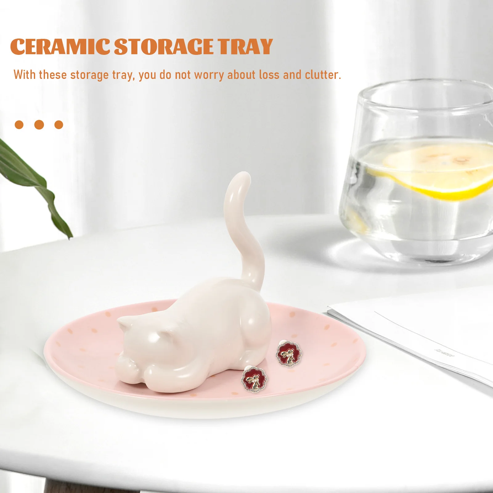 

1 шт., органайзер для ювелирных изделий для собак, керамический лоток для хранения, белый контейнер для хранения ювелирных изделий, тарелка для сережек, лоток для сережек