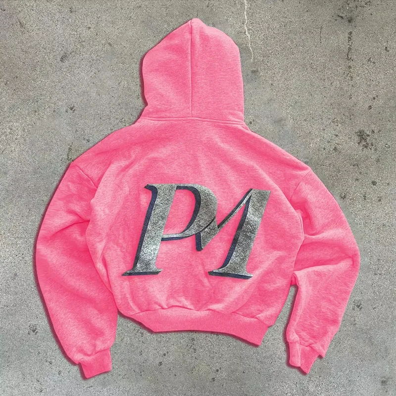 Retro-Herbst-Kapuzenpullover für Männer und Frauen, bedruckt mit personalisierten Mustern, Street-Style-Street-Cardigan mit Kapuze und langen Ärmeln