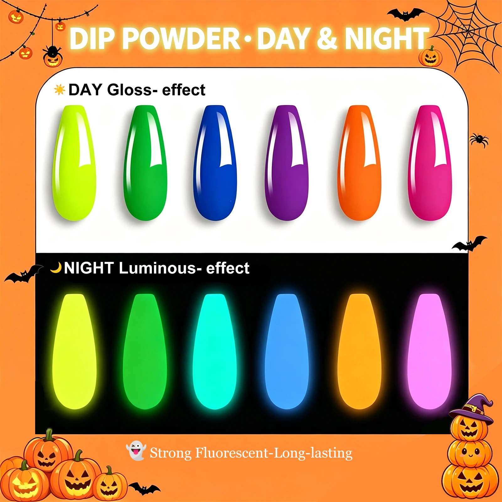 30g Glow in the Dark Dip Powder Purple/Yellow Luminous Phosphor Nail Art Powder Long-Lasting Party/Festival Manicure Decor Dust