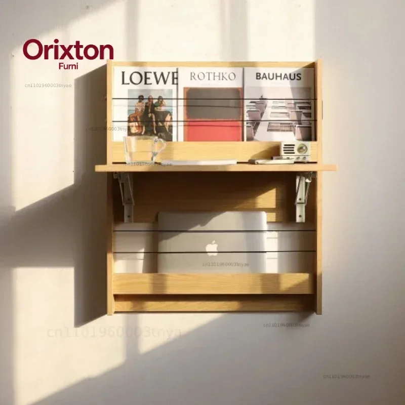 Multi-functional Wall Hanging Folding Table Household Small Family Simple Desk Nordic Real Wood Province Computer Desk