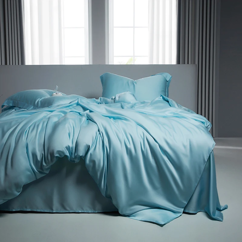 

2025 New High - End 100% Tencel Lyocell Bed Linen Sets - Natural Plant Fiber, High - Density, Pure Color, for 1.5m Bed