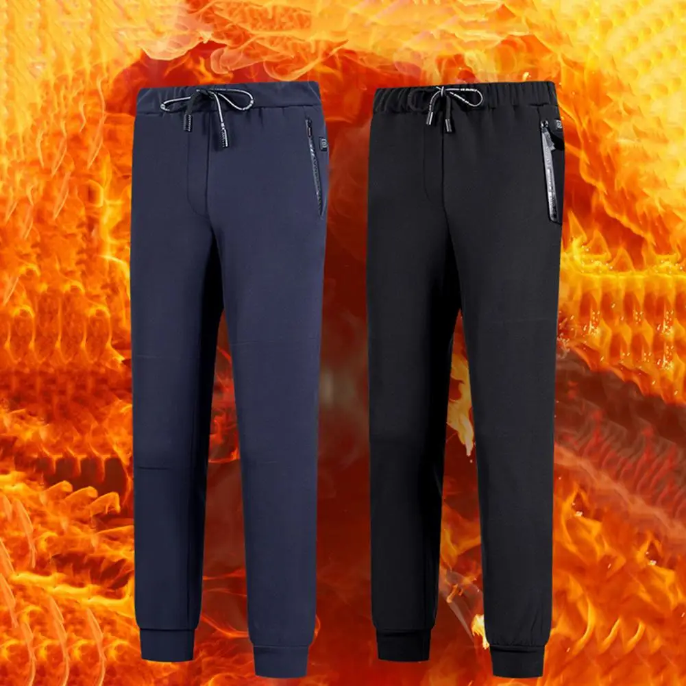 

Unisex Pants 3 Temperature Modes Intelligent Thermostat Plus Size Plush Lining USB Heating Pants Thicken Drawstring Trousers