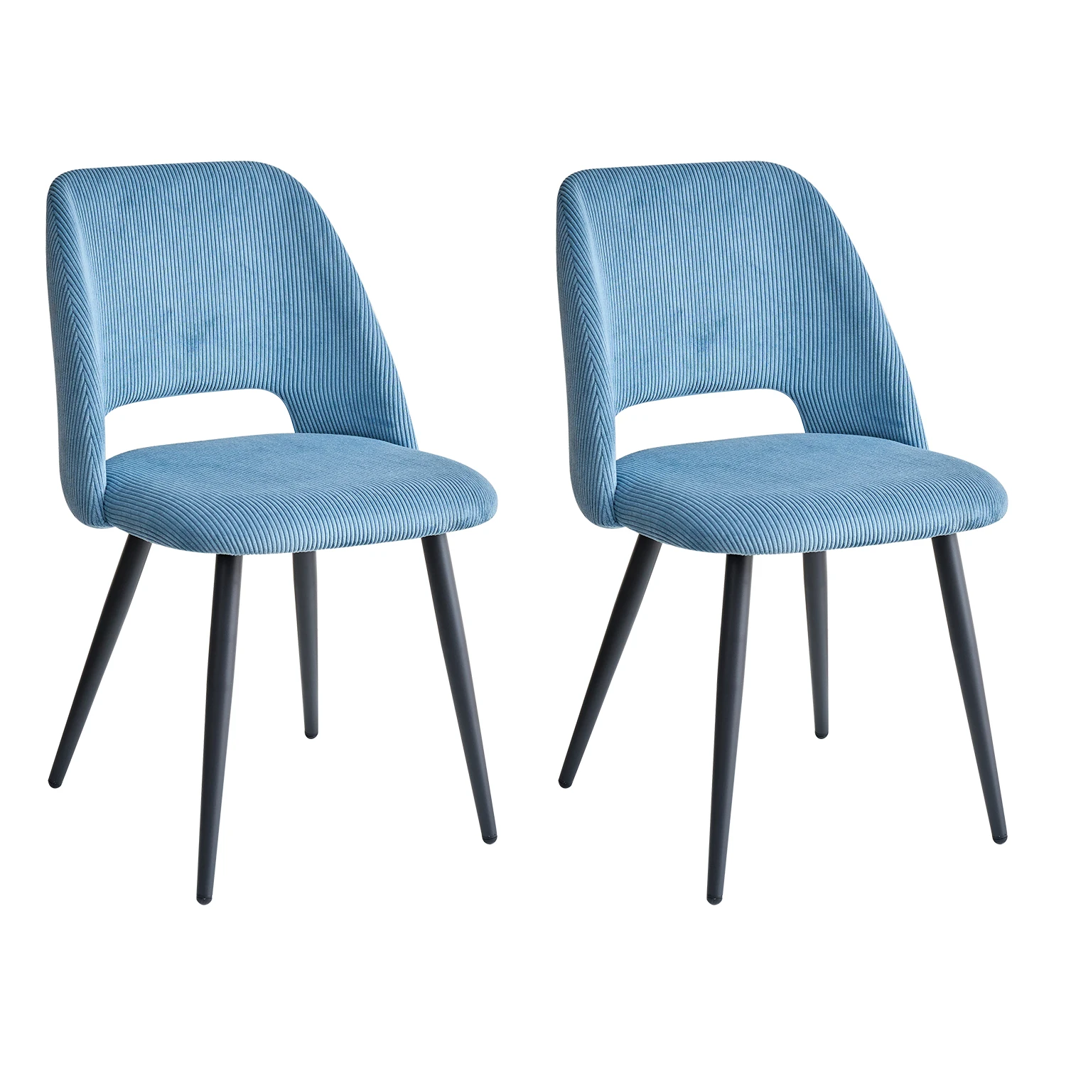 Set van 2/4/6 stijlvolle corduroy eetkamerstoelen - zitting van zachte stof, ergonomisch ontwerp, geschikt voor gezinsetruimte
