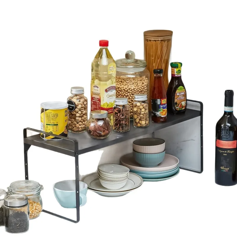 

Retractable kitchen cabinet storage rack can be adjusted up and down storage rack can be stacked storage rack