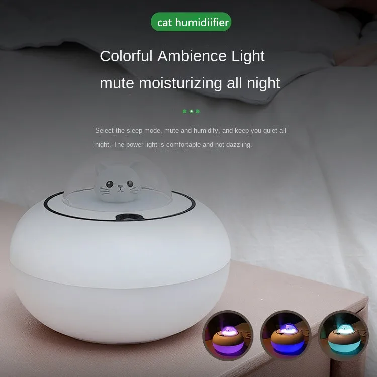 300Ml Air Humidifier น่ารักแมวมินิขนาดเล็กน้ำมันหอมระเหยความคิดสร้างสรรค์ USB Humidifier Aroma Diffuser