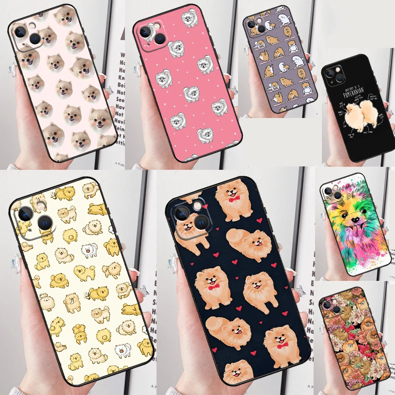 Pomeranian Dog Funda Case For iPhone 16 11 12 13 14 15 Pro Max Plus Mini X XR XS Max SE 2020 2022 Cover