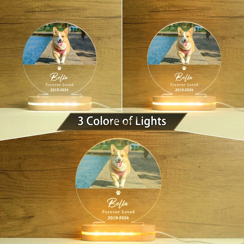 Pet Memorial,Custom Acrylic Heart Night Light,Personalized Bedroom LED Decor Sign,Light up Sign,Gift for Pets,Dog Loss Gift