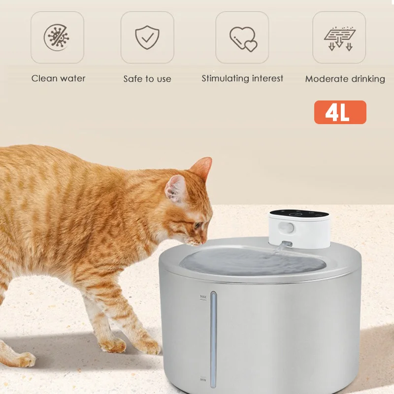 

4L Smart Cat Water Fountain Auto Sensor Drinking Fountain for Cats Dog Drinker USB/POWER Pet Water Dispenser Cat Accessories