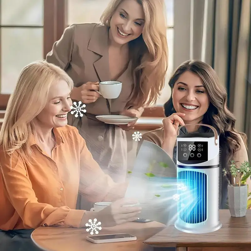 

Портативный кондиционер для комнаты, небольшой кондиционер, тихий испарительный охладитель, блок переменного тока для настольной комнаты, офиса, автомобиля, кемпинга