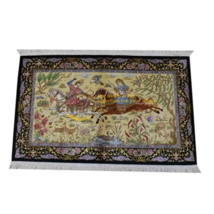 Modern Kashmir Silk Oriental Handmade Hand Knotted Persian Area Rug