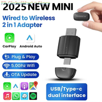 Car Carplay Android Wired To Wireless 2-In-1 Usb Type-C Car Display Modified Interconnection Wireless Navigation Mini Adapter