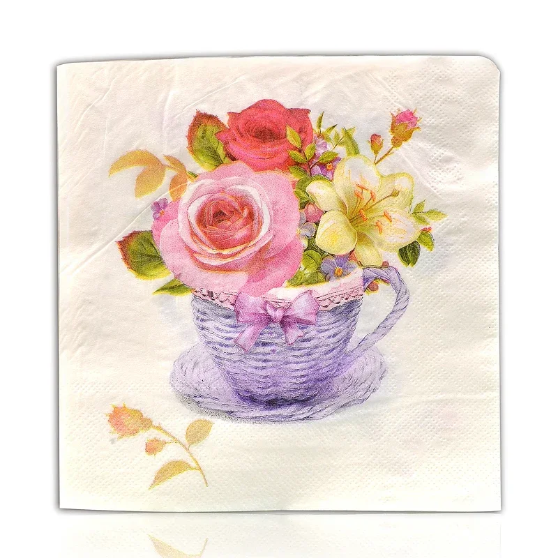 Wholesale Colorful Napkins Printed Paper Towels Wedding Napkins Paper Placemats Party Paper 20pcs/pac 2-ply 33*33cm Wood Pulp