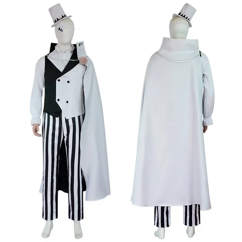 Nikolai Gogol Cosplay Costume Hat Wig Anime BSD Season 4 Cloak White Black Uniform Gloves Eyepatch