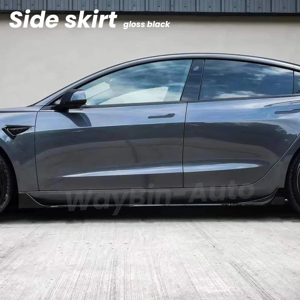 Modello 3 Y 2017-2023 Kit corpo vettura per Tesla Fast Aero Tunning Nero lucido Paraurti anteriore Labbro Diffusore posteriore Spoiler Gonna