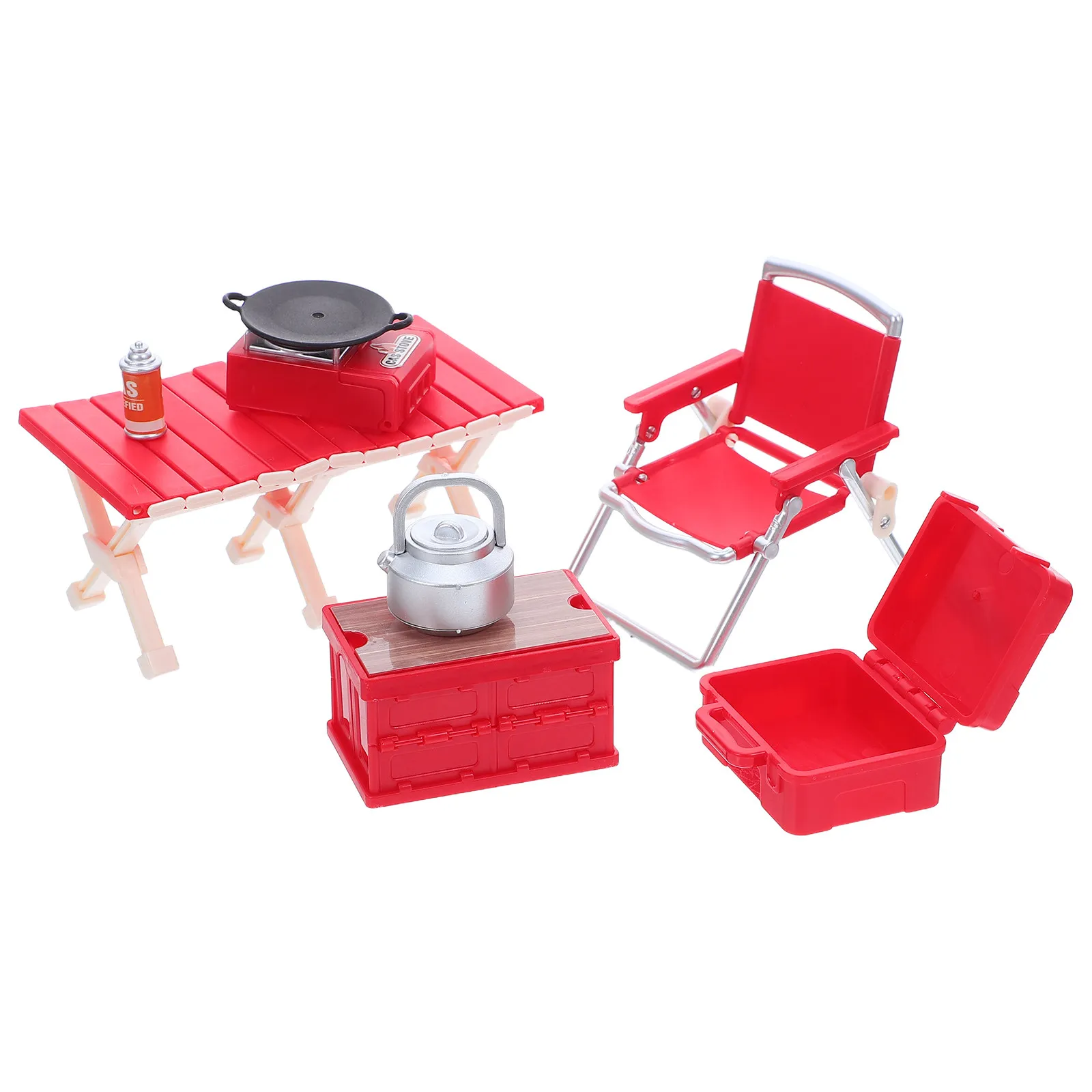 

Набор миниатюрной мебели для кукольного домика: складные стулья, стол для пикника, газовая плита, гриль-барбекю, печь-бокс для детских ролевых игр