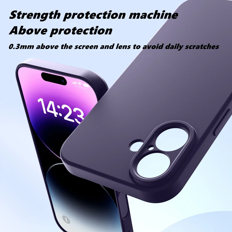 New Product, Apple 16, Multiple Colors, Silicone Phone Case, In Stock, Fast Shipping, Minimalist Frosted Anti Fall Cover