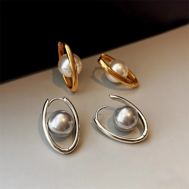 

French Australian White Pearl Earrings for Women Unique Exquisite Elegant Fashion Vintage All-match Charm Jewelry Gift