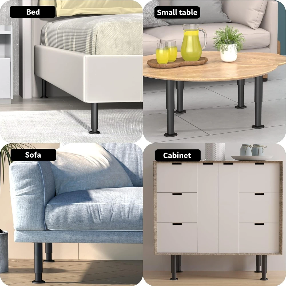 4 قطعة/المجموعة أثاث من الفولاذ المقاوم للصدأ الساقين قابل للتعديل دعم قدم لخزانة التلفزيون أريكة أرجل قطع الأثاث خزانة طاولة السرير دعم الساق