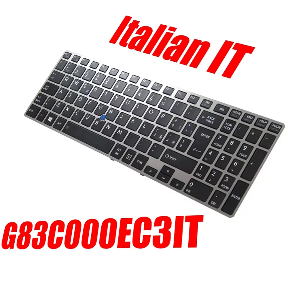 

G83C000EC3IT Итальянская клавиатура для ноутбука IT 59T0093328A NSK-V30UN 0E 9Z.NAZUN.00E Черная с серой рамкой и указателем новая