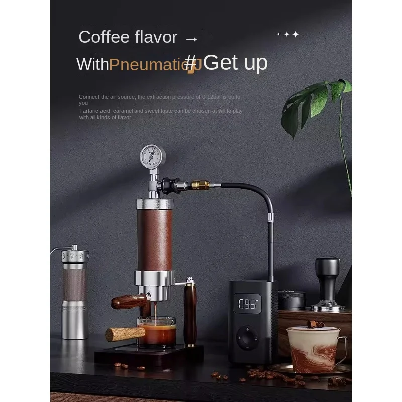 Pneumatic coffee machine, household hand pressed Italian portable coffee machine, manual spinning concentration