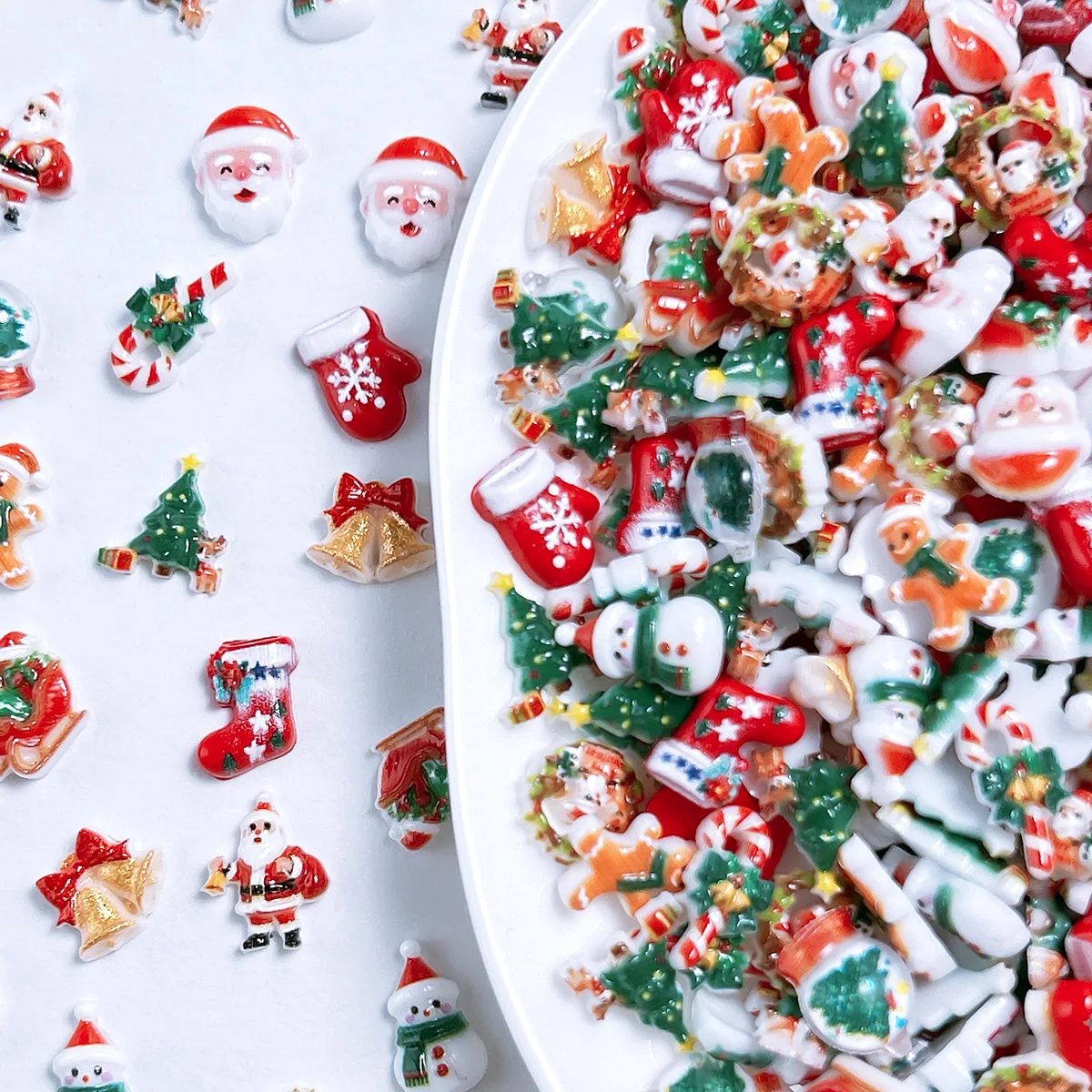 ミックスクリスマスネイルチャームデザイン3Dネイルアートデコ - Nail Art Xmas Tree のレビューと価格