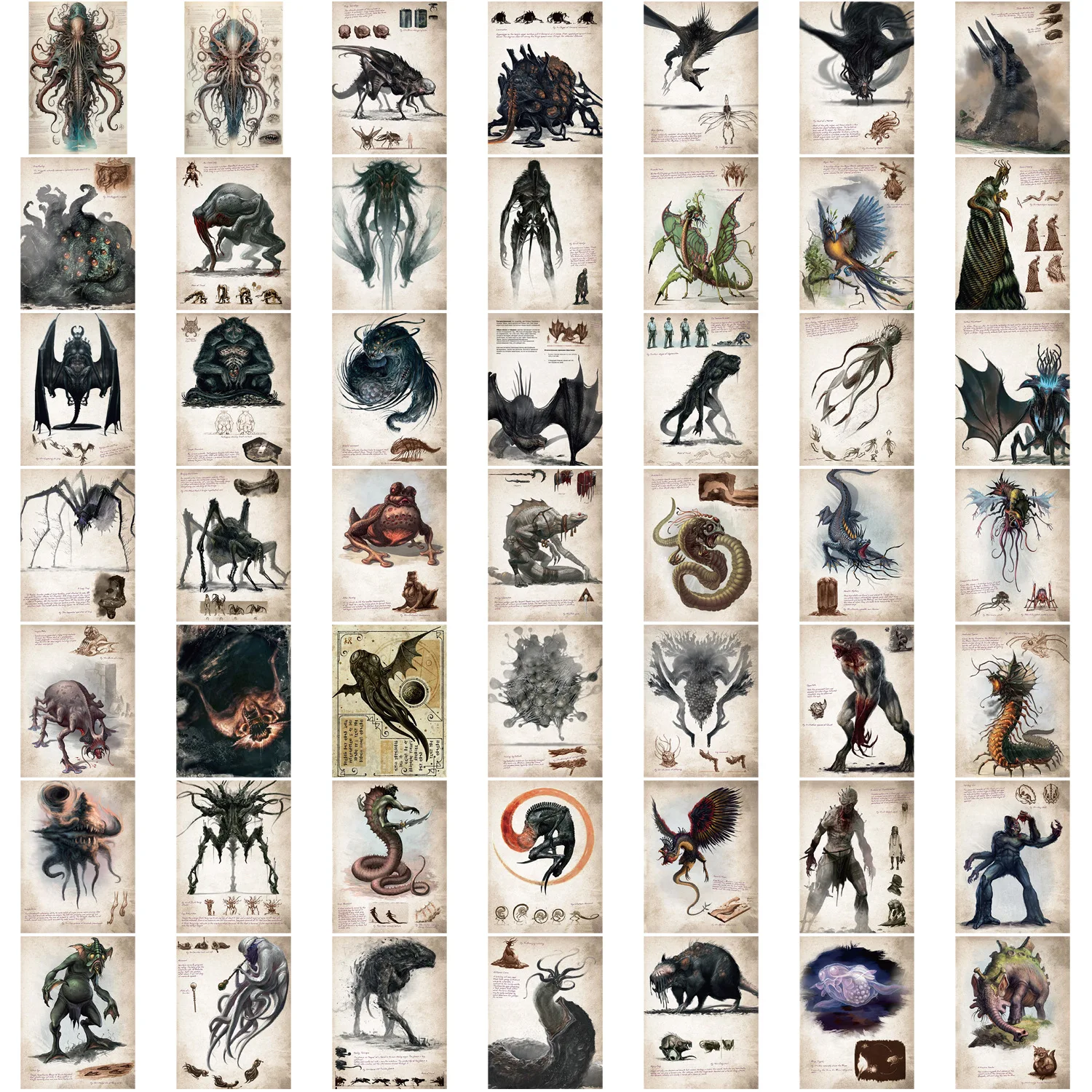 10/50PCS Mythical Monster Graffiti Stickers Exquisite Fashion DIY Toys Secret for Bottle Scrapbook Travel Bag Aesthetic Decals