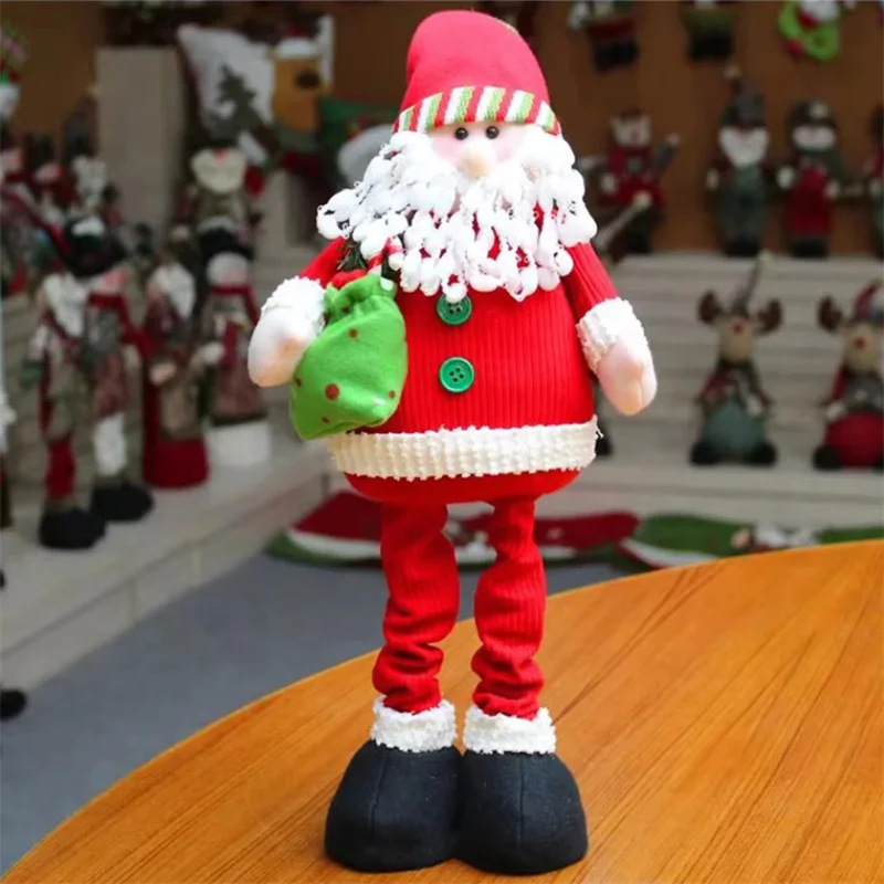 Large Retractable Chritmas Toys Ornaments Creative Kids Chritmas Doll Chritmas Home Decoration Standing Snowman Doll Ornaments