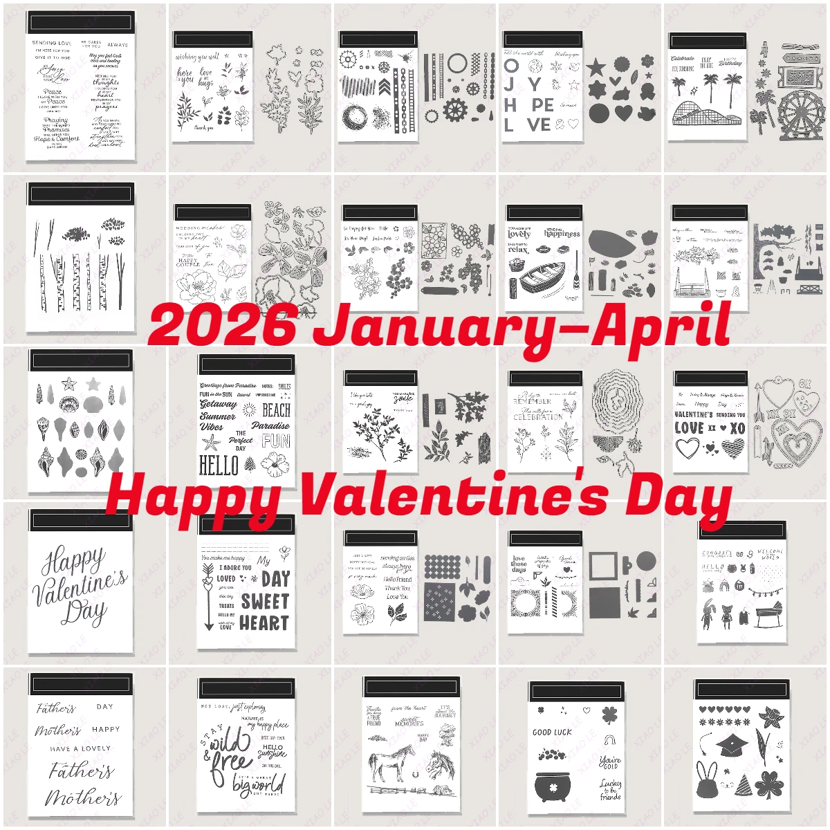 

January 2026 Release Valentine's Day Cutting Dies And Stamps Scrapbook Diary Decoration Stencil Embossing Template DIY Greeting