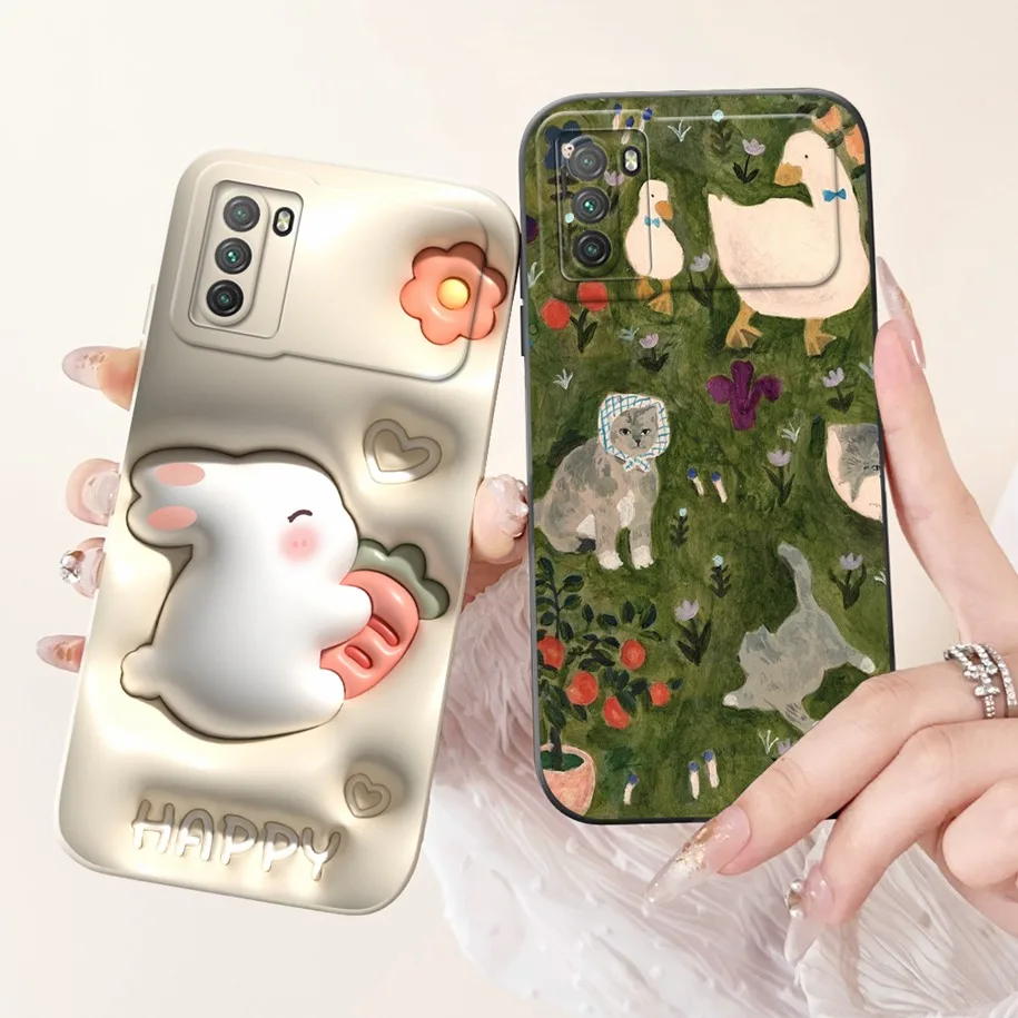 For Xiaomi Poco M3 Case Cute Panda Dinosaur Soft Silicone Matte Cover For Xiomi Poco M3 M 3 PocoM3 Camera Protection Phone Cases