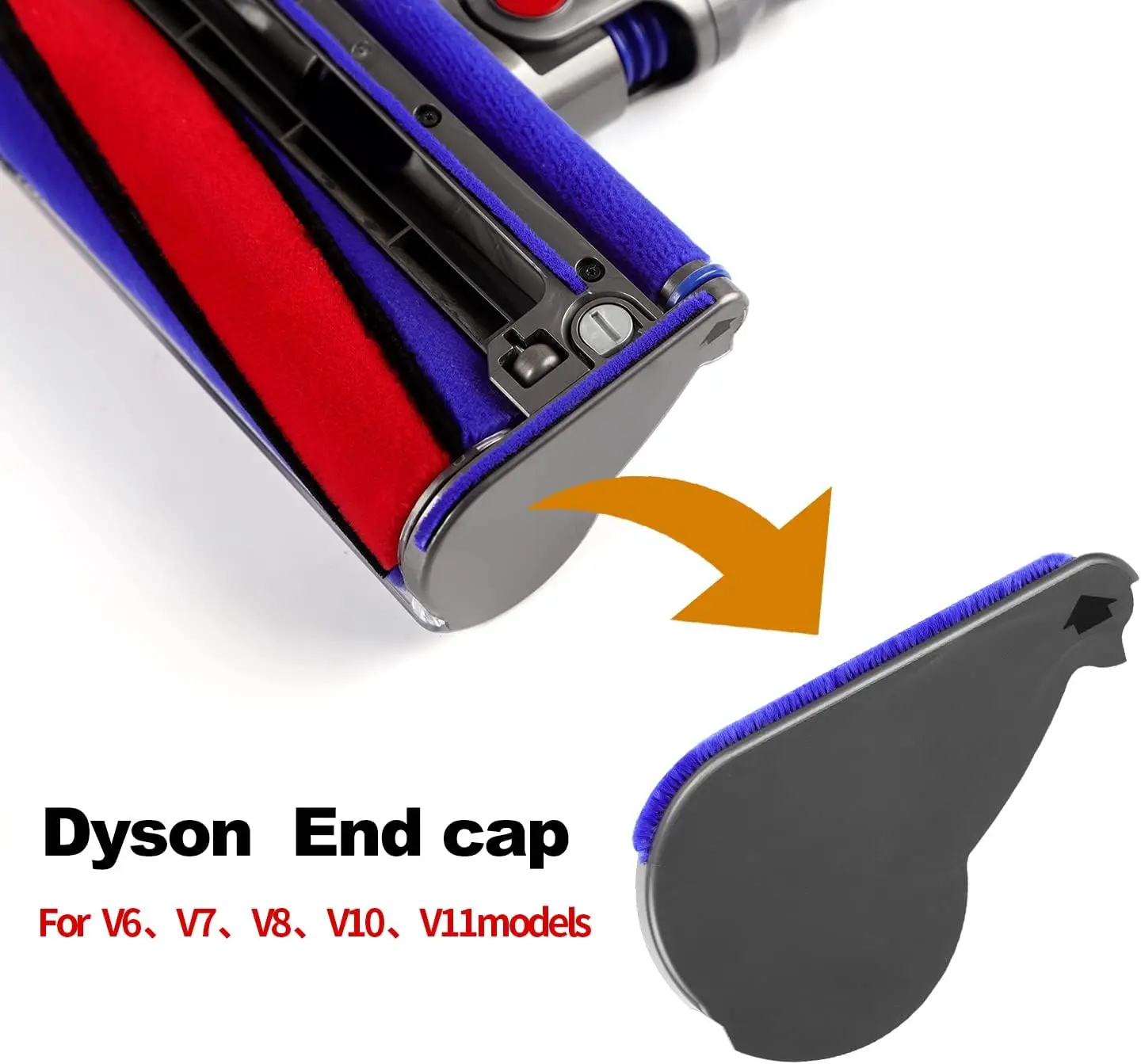 Miękka szczotka walcowa aksamitna głowica ssąca zaślepka boczna pokrywa do odkurzacza Dyson V6 V7 V8V10 V11 części zamienne