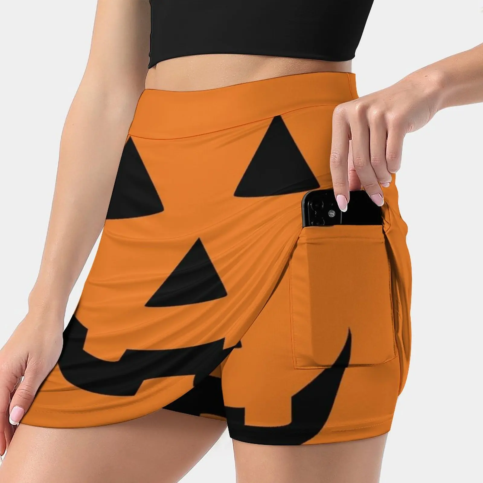 Jack-O-Lantern Women's skirt Aesthetic skirts New Fashion Short Skirts Pumpkin Jack Lantern Jack O Lantern Jackolantern Smiling