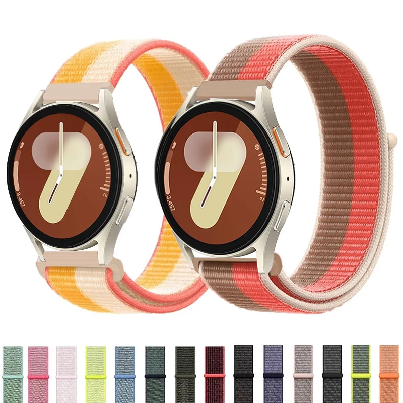 20/22mm Nylon loop Band For Samsung Galaxy Watch 7/6/5/pro/4/Classic/active 2 43-47-44mm sport bracelet huawei gt 4/2/e/3 strap