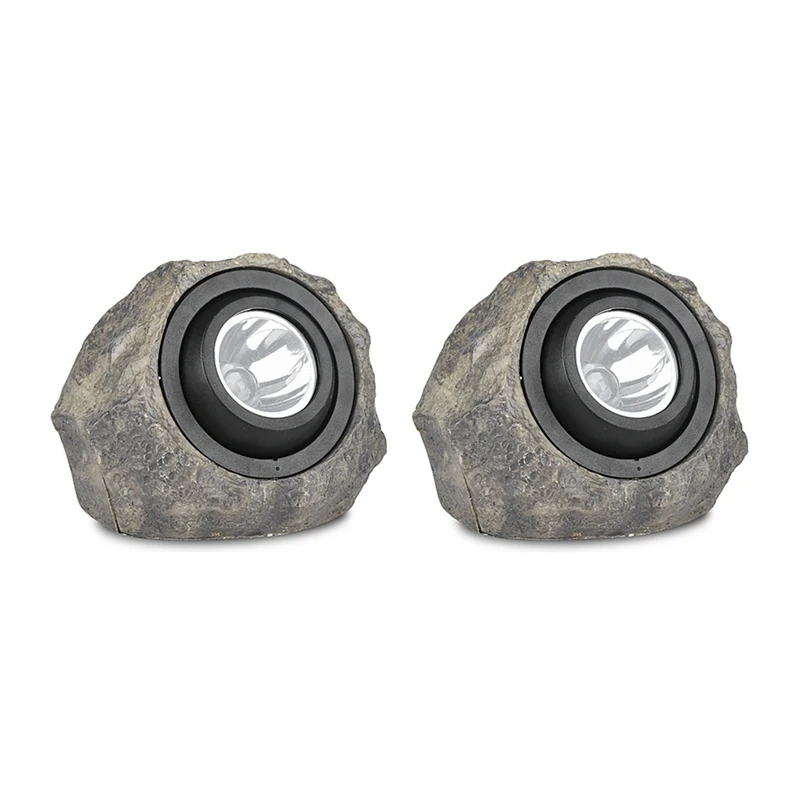 

A31Z-2Pcs Solar Garden Rock Lights - IP65 LED Waterproof Solar Spotlight, Switchable White Warm Light Garden Stone Lights