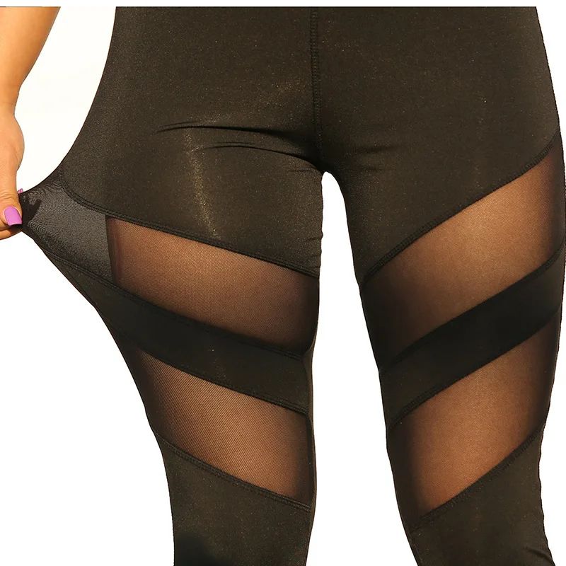 Europäische und amerikanische Mode Mode Mesh Frauen Yoga hosen enge elastische Fitness Sport hose