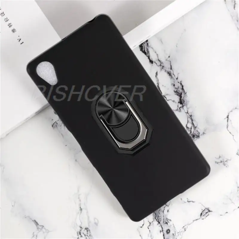 Capa de telefone magnética para sony xperia x f5121 dual f5122 à prova de choque macio tpu capa de silicone para sony xperia x caso com suporte de anel