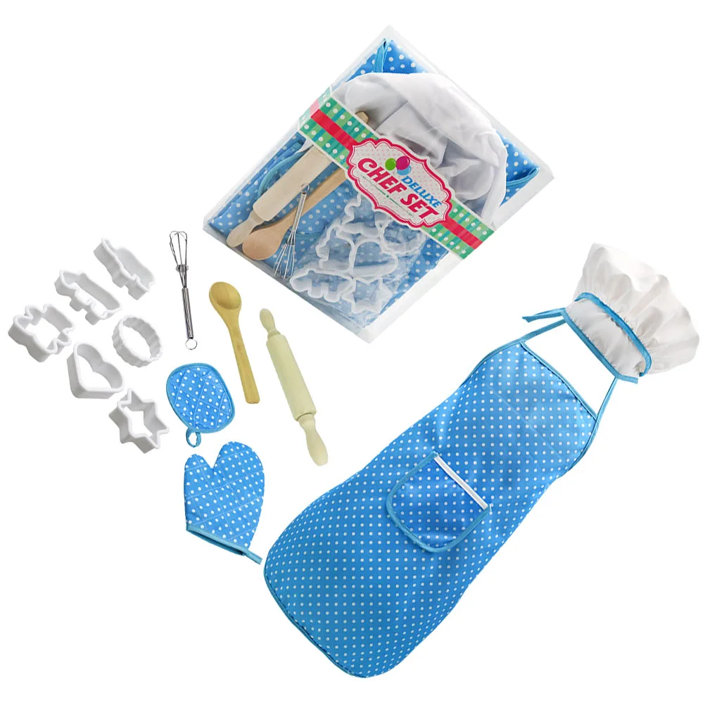 Baking Tools Apron Set Kids Kitchen Playset Outfits for Girls Chef Cosplay Costume Toy Kitchenware