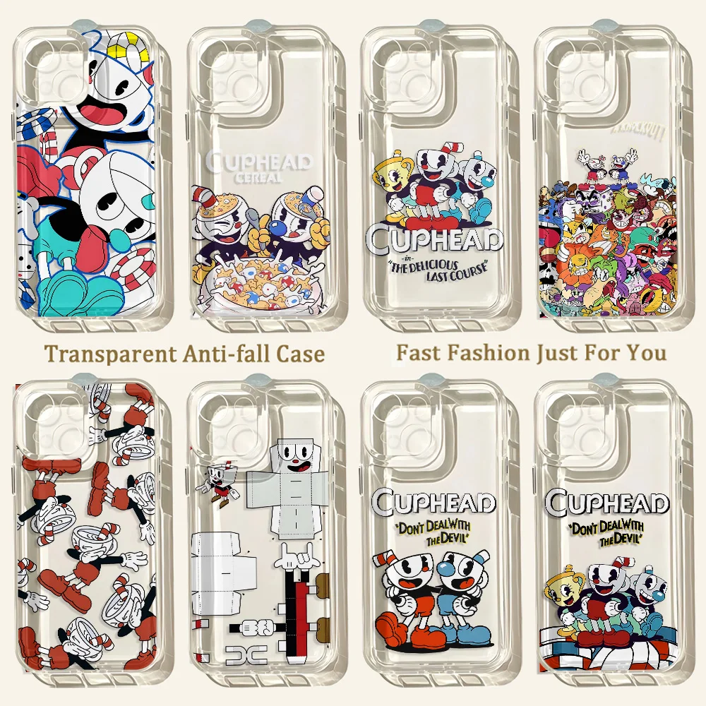 HOT Game Cupheads Phone Case For Samsung Galaxy S26 S25 S24 S23 S22 S21 S20 FE Note20 Note10 Edge Plus Ultra Lite 5G Clear Cover