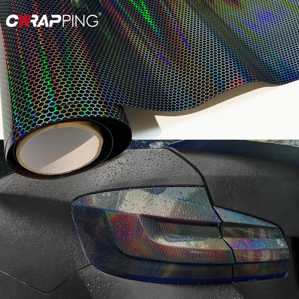 

Motorcycle Headlight Tinting Chrome Stickers Car Fog Tail Lights Headlight Honeycomb Tinting Protective Film for Car Accessories