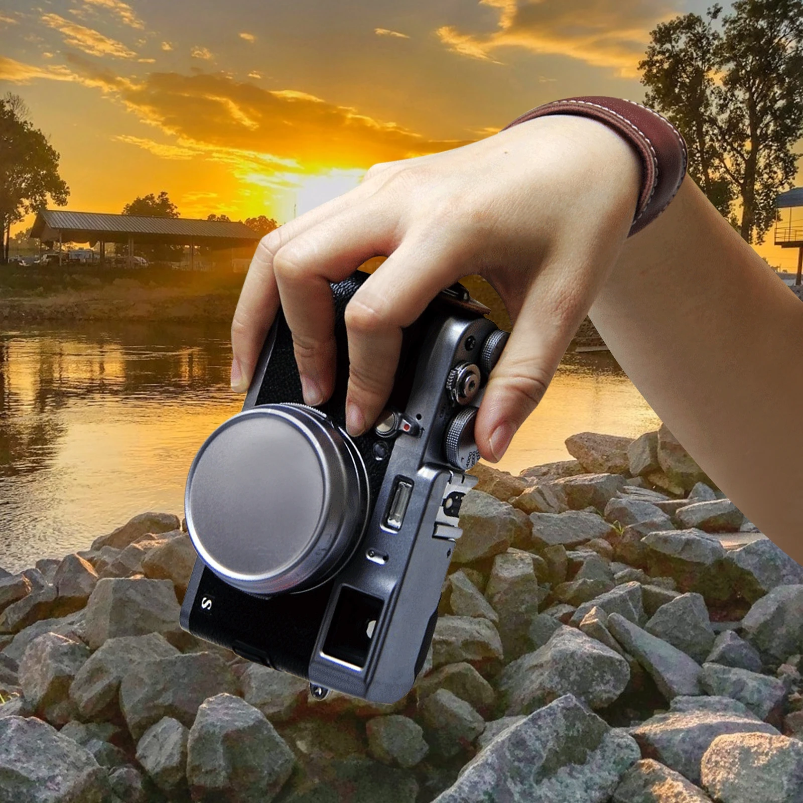 

2pcs Camera Wrist Strap Adjustable Pu Hand Strap For Mirrorless Compact Digital Camera Durable Lanyard Dslr Safety Band