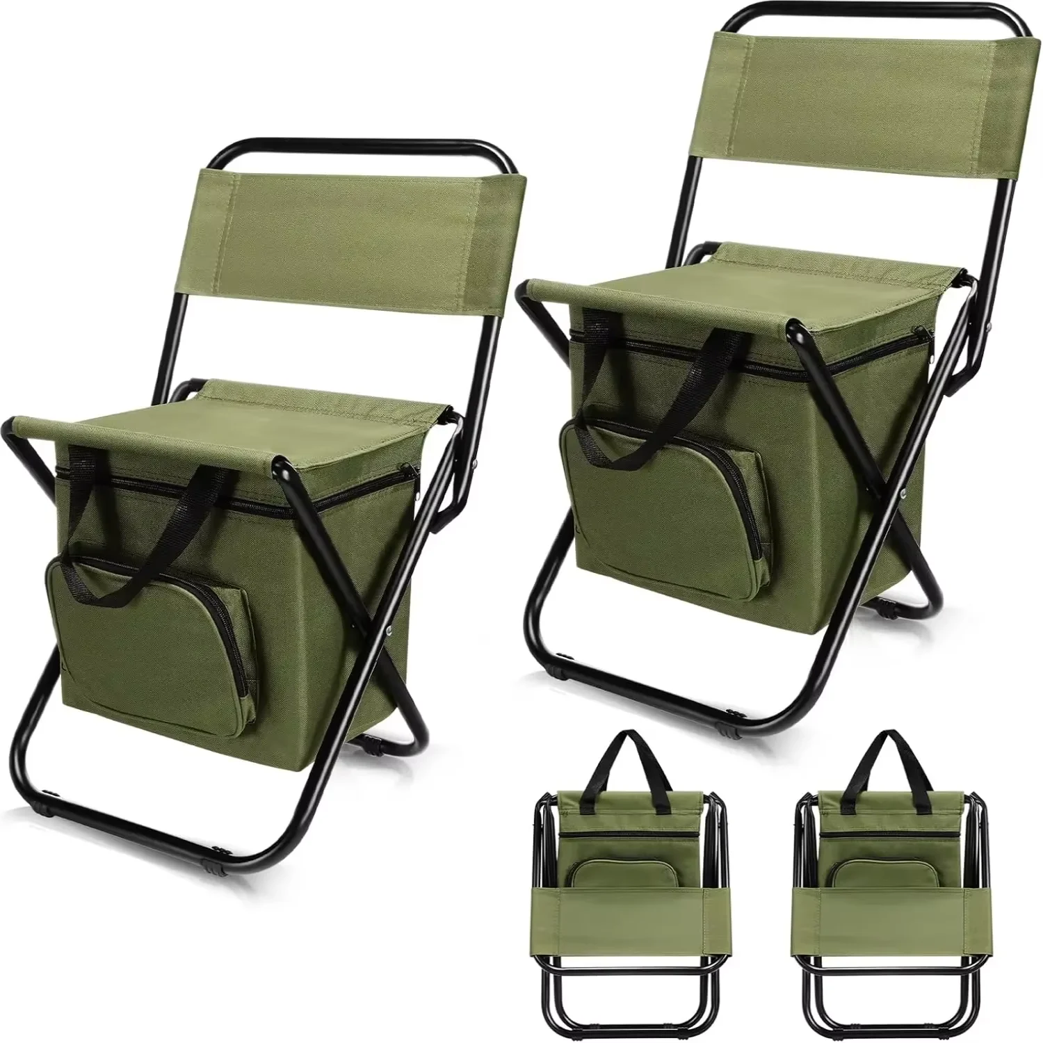 

Fishing Stool Detachable Portable Folding Chair Beach Camping with Cooler Backrest Lightweight Outdoor