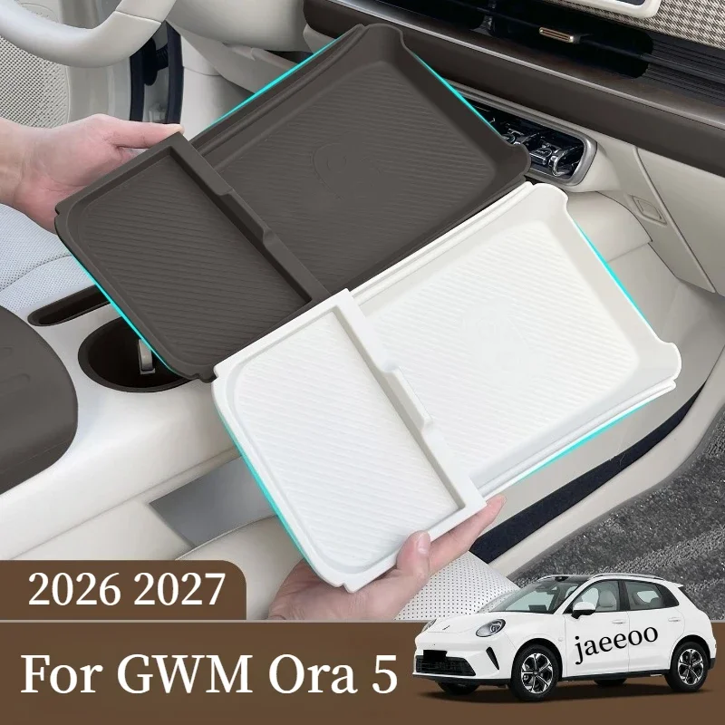 For GWM Ora 5 2026 + Center Console Storage Box Pad Container Organizer Tray Cover Car Styling Protector Decoration Accessories