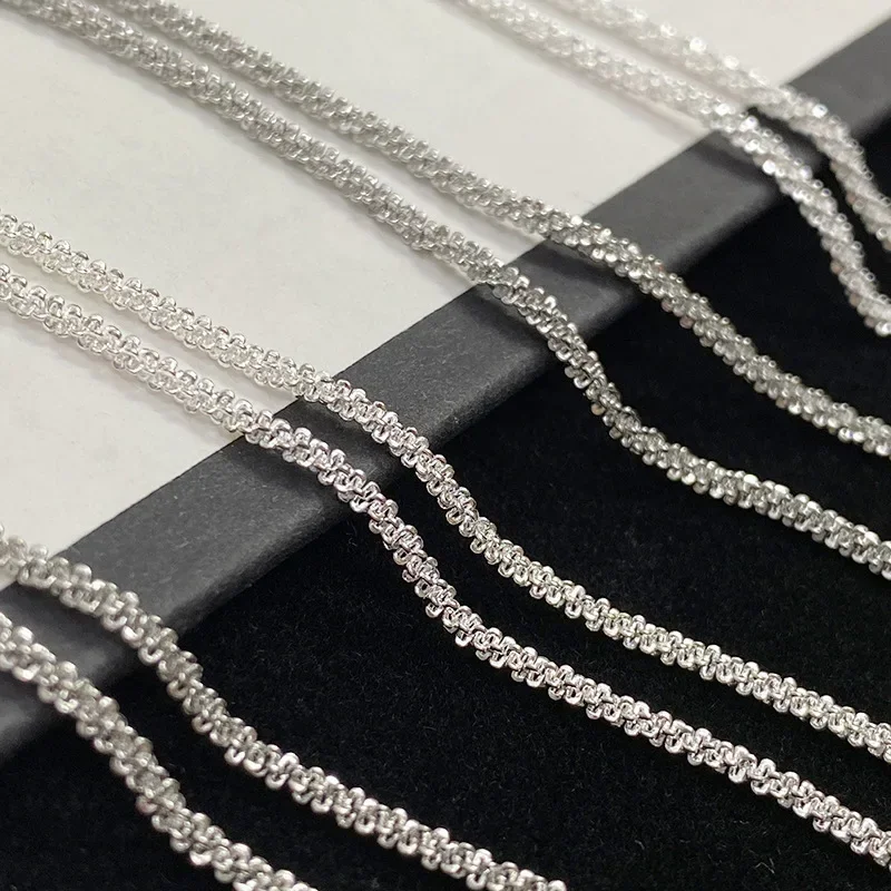 

MDL Moissanite style silver chain gold-plated necklace pendant collarbone chain simple sparkling plain chain bracelet