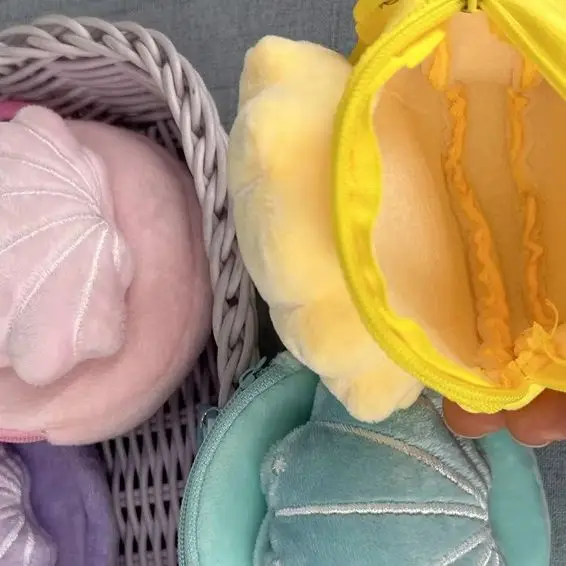 4Colors , 10CM Little Shell Plush Coin Bag , Pocket Coin Pouch Wallet Purse