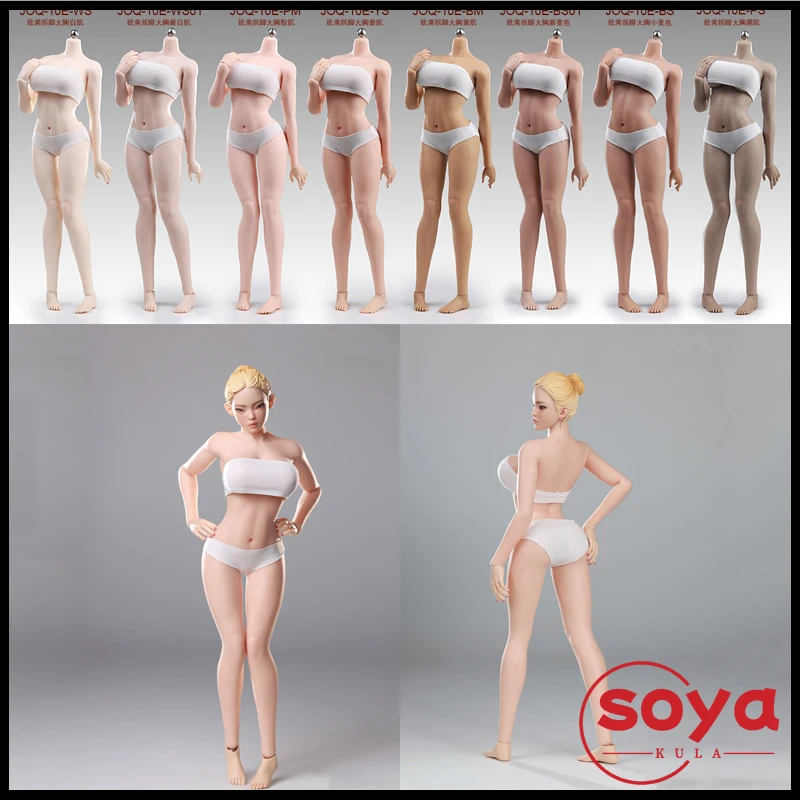 

JIAOU DOLL JOQ-10E 1/6 Scale Europe Female Super Flexible Big Breast Seamless Body with Detachable Feet 12'' Action Figure Model